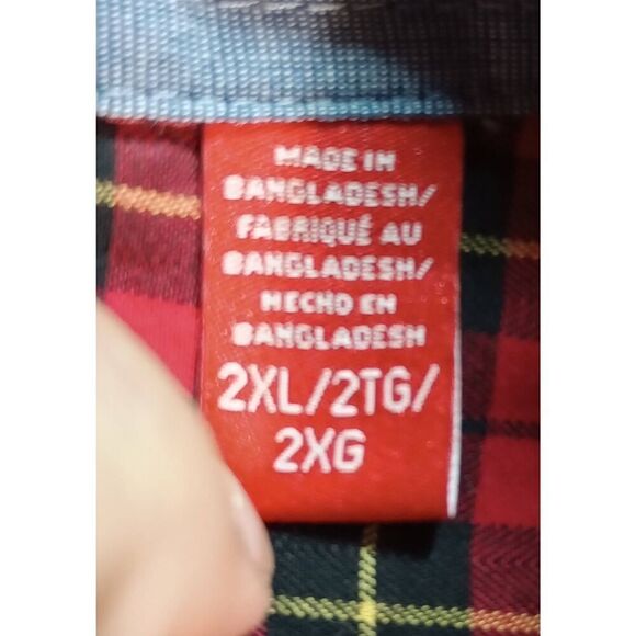 Izod Shirt Men's 2xl Red Button Front Long Sleeve - Picture 8 of 10